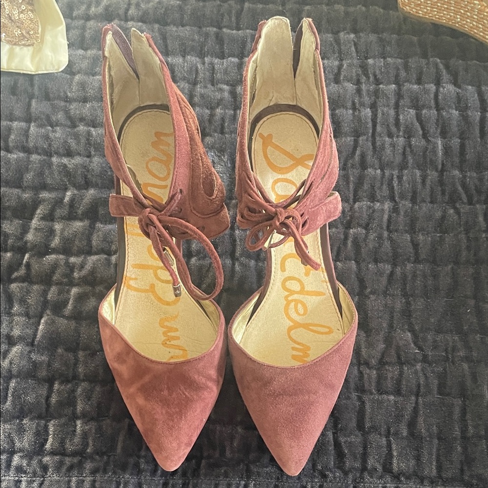 Sam Edelman Women's Burgundy Suede Heels